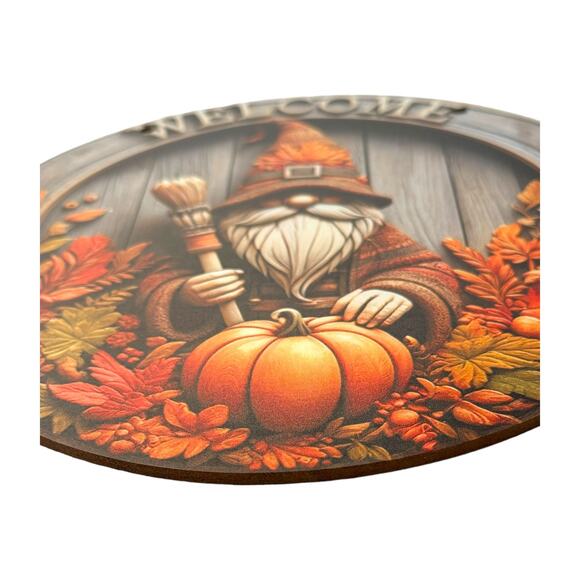 Welcome Fall Gnome Wreath Kit | Includes Sign & Autumn Ribbons | DIY Fall Decor - Picture 3 of 7